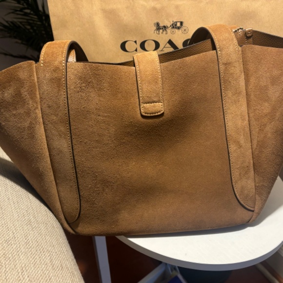 Coach suede Hadley tote handbag - Picture 4 of 8